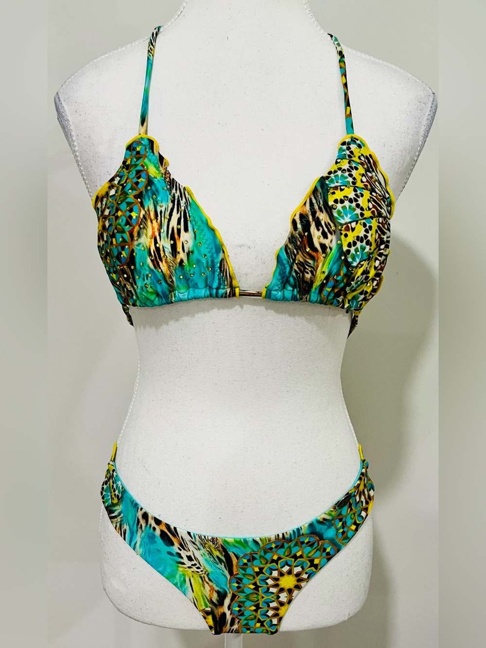 Luli Fama Moon Princess two piece swim suit size
Small animal print